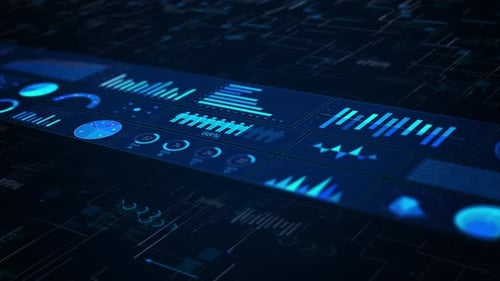 Profits financiers et réalisation des objectifs : graphique, croissance de l'entreprise, technologie, animation numérique