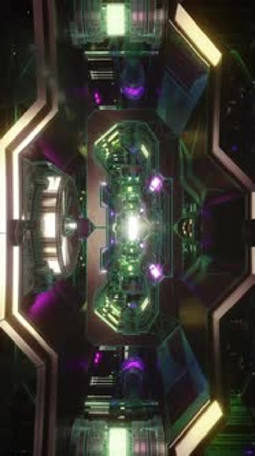 Vertical Video Futuristic Tunnel CG Animation