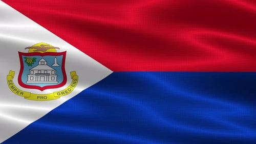 Realistic Waving Sint Maarten National Flag Animation