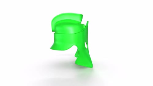 Old helmet 3d object rotating loop
