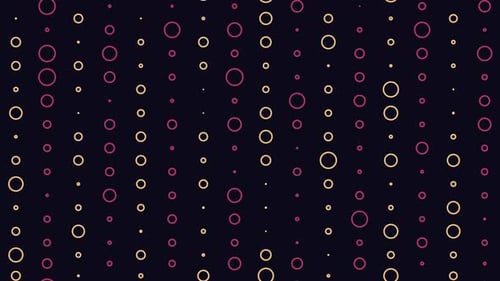 Animated Colorful Pattern of Circles Moving on Dark Background