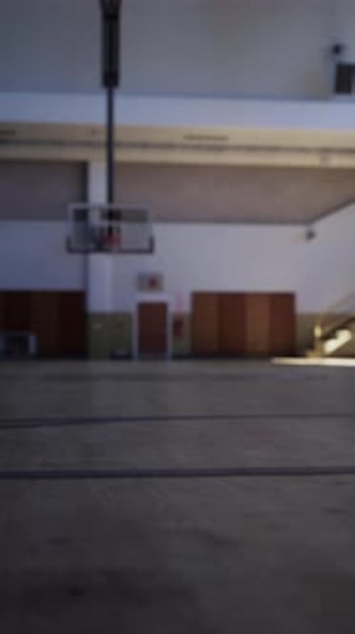 Basketball Court With Basketball