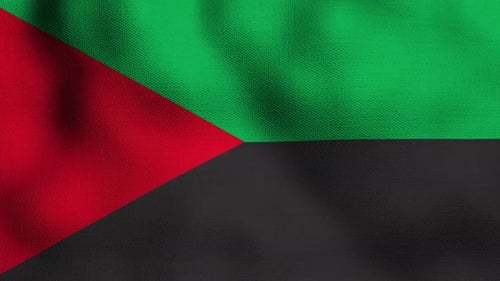 Waving Red Green Black Fabric Flag Background