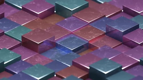 Soft Tones Abstract Glossed Textured Cubes Background VJ Loop in 4K