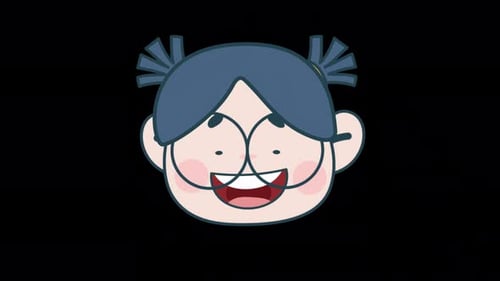 Zeichentrickfilm mit süßem Mädchen, das spricht, auf Alpha Channel 4K