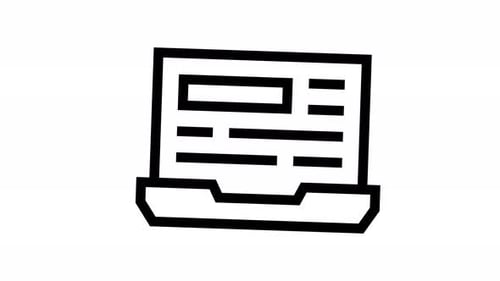 Animated Laptop Icon Revealing Digital Information