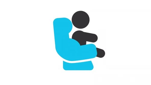 Animated Child Car Seat Safety Icon