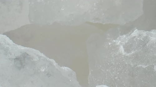 Extreme Close Up of White Ice Pieces