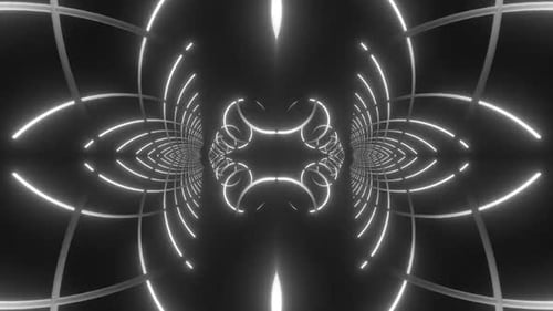 Hypnotisch leuchtendes Tunnelportal mit dynamischen abstrakten Lichtmustern