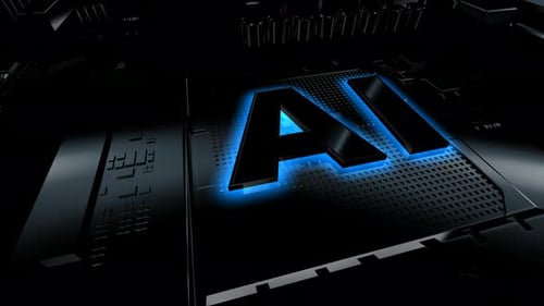 Animation with an Artificial Intelligence Board, Neon Lights, Machine Learning, Innovation Design