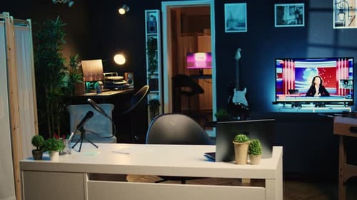 Empty Studio with Streaming Tech