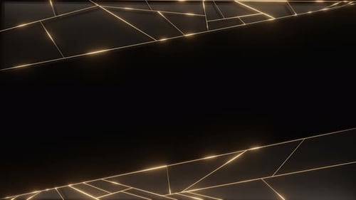 Animated Golden Geometric Lines Abstract Background
