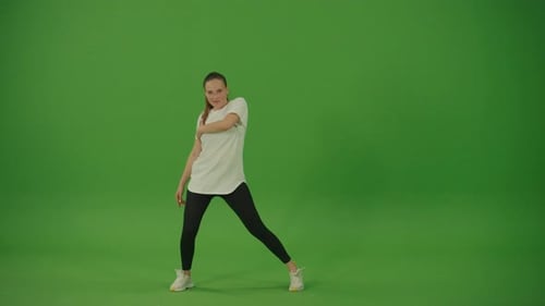 Professional Female Dancer Performing a Dance on a Green Screen Modern Lifestyle