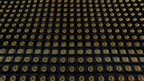 Abstract Black Gold Geometric Pattern Undulating Loop Background