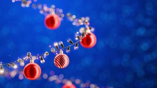 Christmas tree decorations. Red balls. Christmas background. Happy New Year! Merry Christmas!