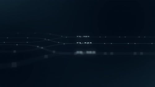 Conceito de tecnologia de conexão de dados de partículas de linha de pontos digital abstrata.