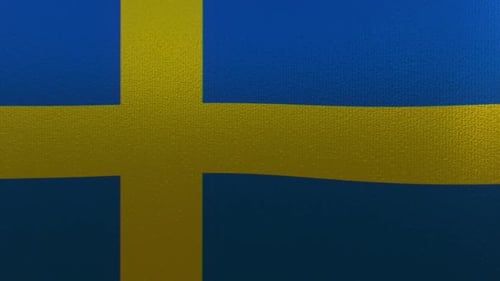 Realistic Waving Swedish Flag Seamless Loop Animation