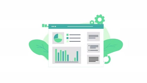 Animated Business Data Visualization Dashboard Interface