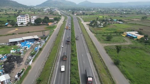 pune to nashik national highway 60 drone view in Maharashtra