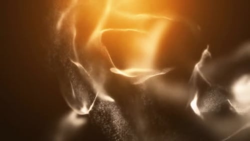 Bewegungshintergrund mit Feuer, Lichtpartikeln, eleganter goldener Funkenflusshintergrund