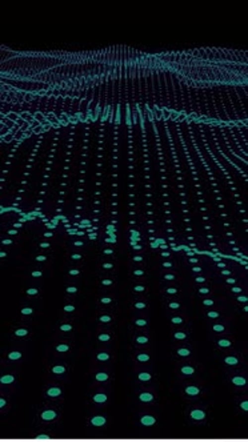 Futuristic Digital Grid Waves Loop Background