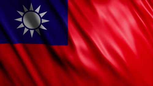 Taiwan Flag Waving Realistic Seamless Background