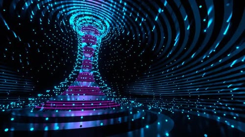 Cyan And Pink Cyber Strobe Carousel Background Vj Loop In HD