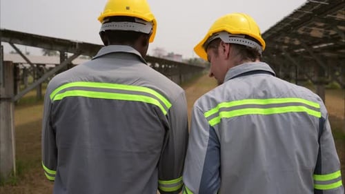 Das Team der Teamwork-Ingenieure überprüft das Sonnenschutzsystem