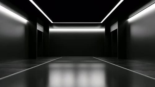 Modern Corridor Logo Reveal with Linear Lights