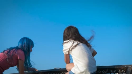 Happy Children Play in the Summer Park