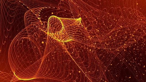 Abstract Digital Particle Wave Background Golden V2