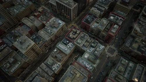 Vista aérea de los techos de los edificios del centro de Nueva York