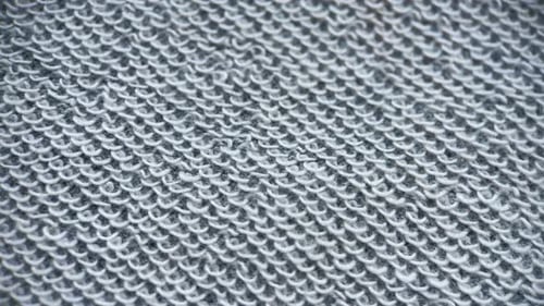 Close Up of a Knitted Gray Fabric Texture
