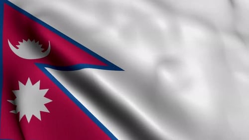 Realistic Waving Nepal Flag Animation Loop