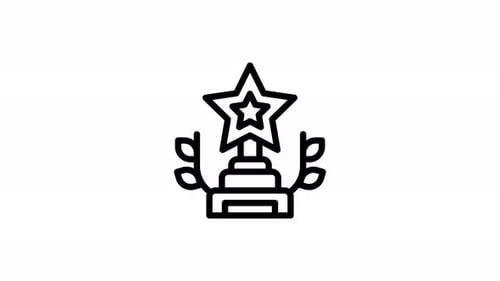 trophy line icon animation