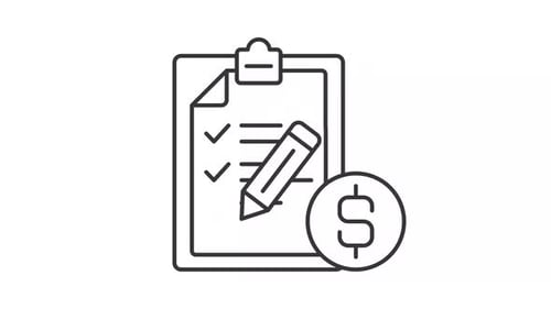 Animated Business Checklist and Dollar Sign Line Icon
