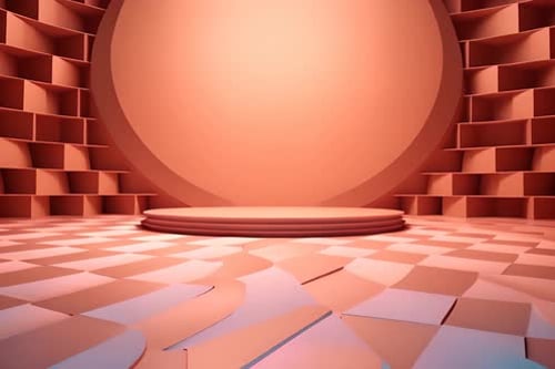 podium Futuristic showcase with platform for product displaying. Empty modern stage display