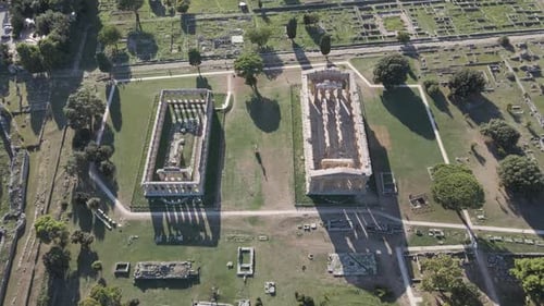 Vue aérienne de Paestum, Salerne, Campanie, Italie.