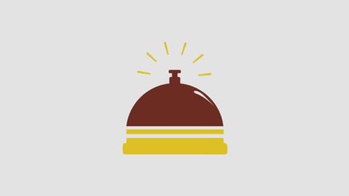 Flat Design Service Bell Ringing Animation