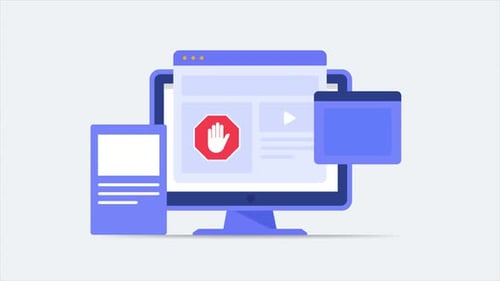 Konzept zum Blockieren von Popup-Anzeigen und Online-Werbung für ein sichereres Surferlebnis