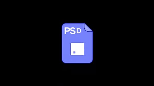 Animated PSD File Icon with Layers