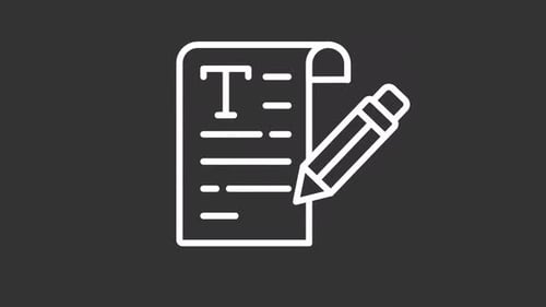 Animated Copywriting White Line Icon