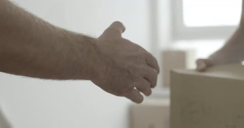 Person offers Handshake to Another, Close Up