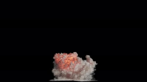 Grande explosion sur fond transparent plan long