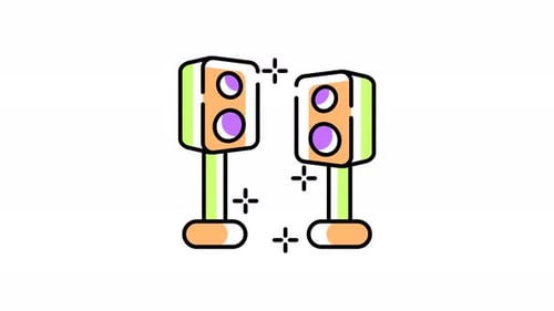 studio speakers playing music animation motion video