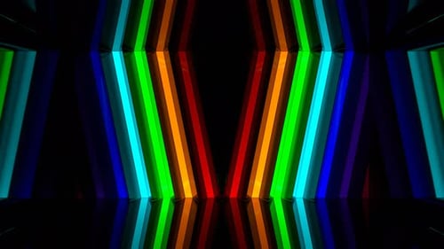 Multicolor Neon Laser Lines Show Background Vj Loop In 4K