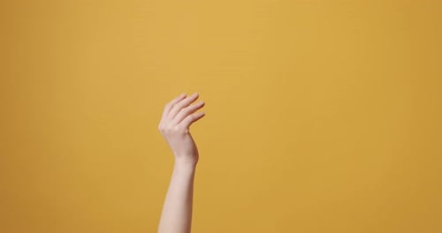 Hand Gestures on Yellow Background
