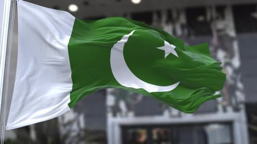 Realistic Pakistan National Flag Waving in Detailed Fabric Animation