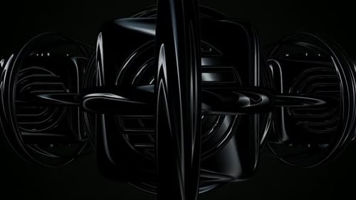 Fluid Abstract Black Glossy 3D Motion Background Loop