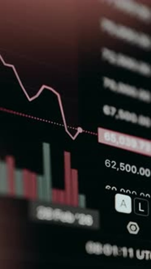 Bitcoin Price Chart Showing a Recent Dip Into the Mid 60K